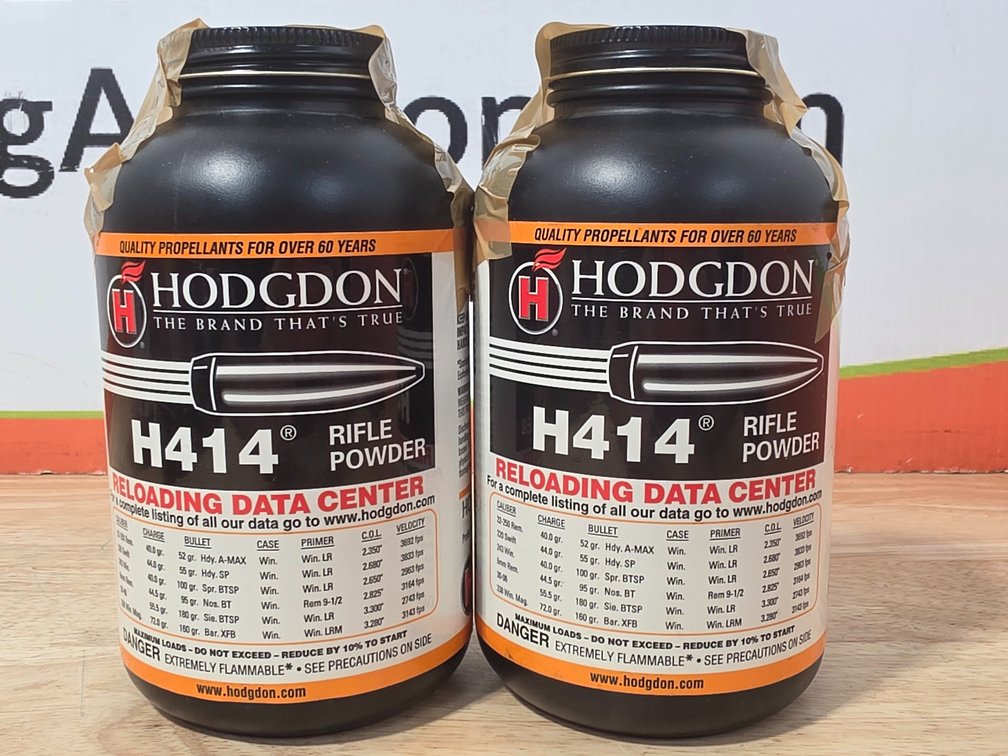 Hodgdon H414 Rifle Powder (2) Unused 1Lb Containers