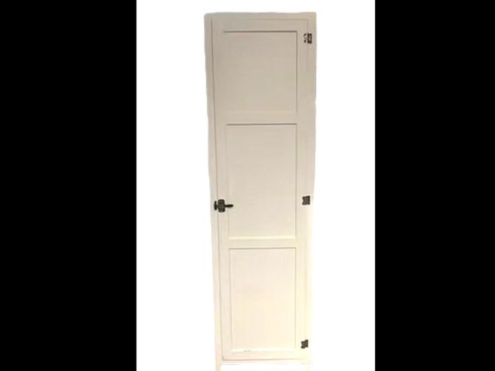 Vintage Utility Cabinet-White, 64”T x 13.25”D x 18”W