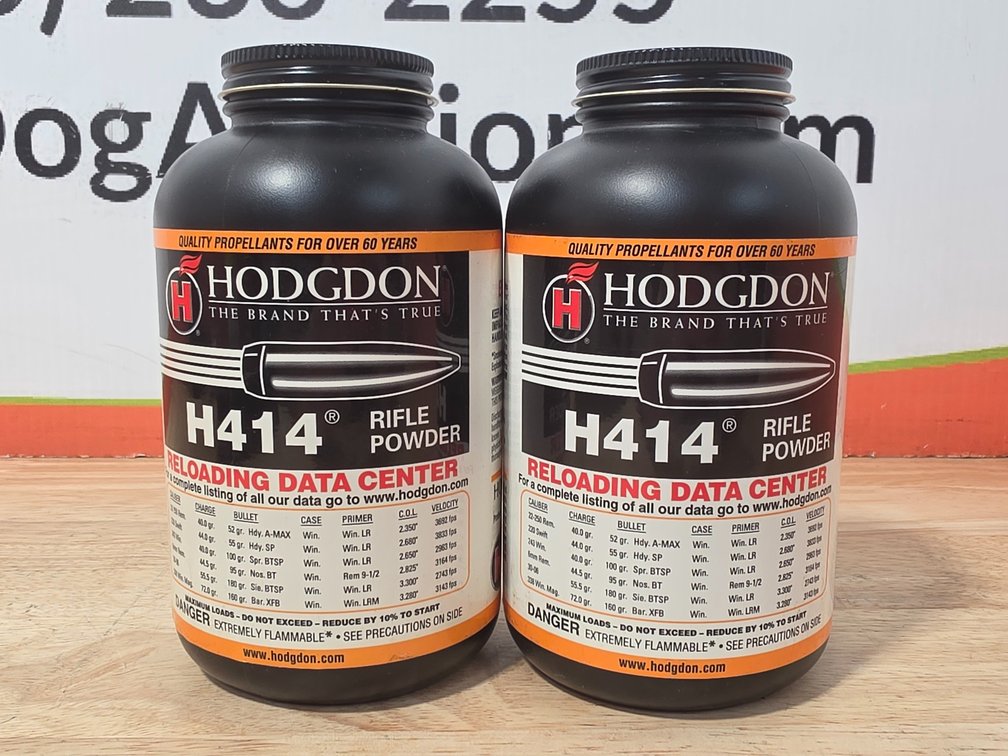 Hodgdon H414 Rifle Powders (1) Container and Contents Weights 348 Grams (1) Container and Contents Weighs 278 Grams