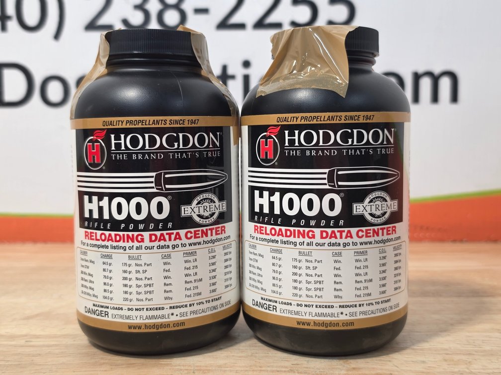 Hodgdon H1000 Rifle Powder (2) 1Lb Unused Containers