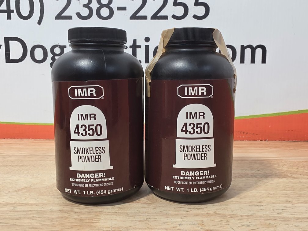 IMR 4350 Smokeless Powder (1) 1lb Unused Container (1) Container and Contents Weighs 274 Grams