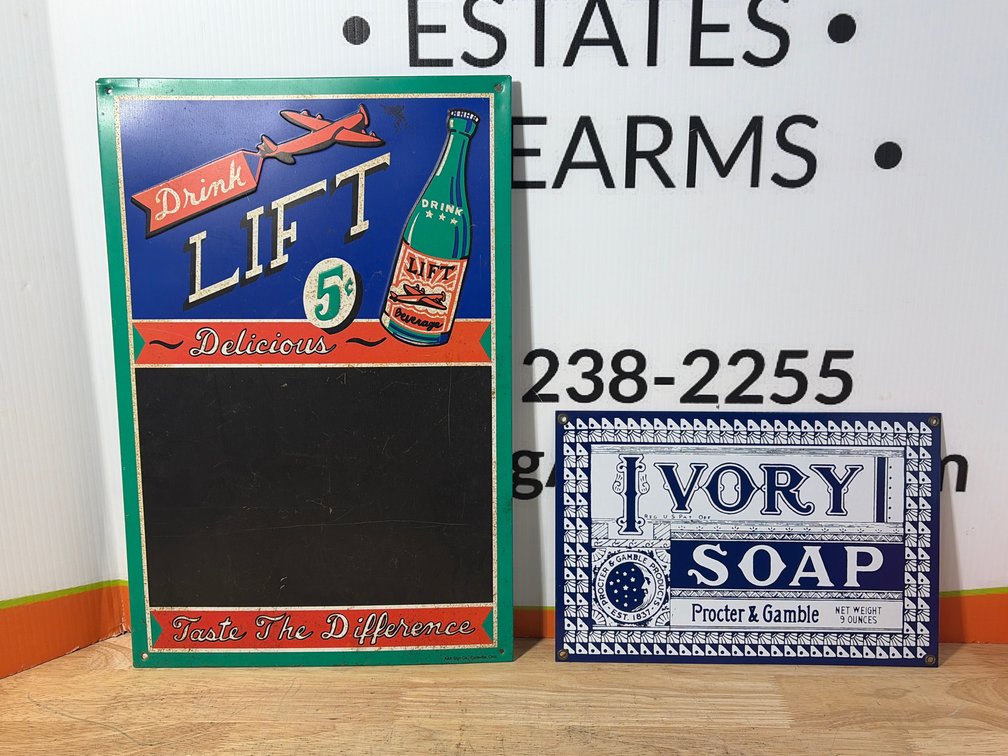 Lift and Ivory Soap Metal Sign- 12”x 18.5”, 12”x 8”