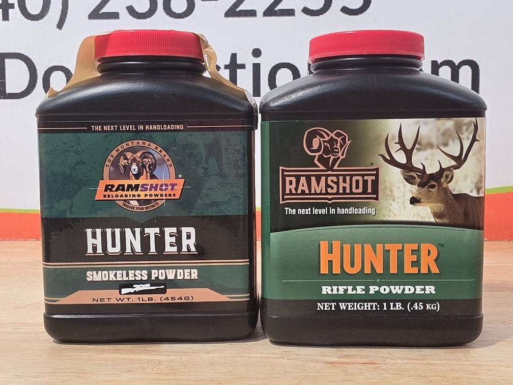 Ramshot Hunter Rifle Powder (1) Unused 1Lb Container - Ramshot Hunter Smokeless Powder Container and Contents Weigh 142 Grams