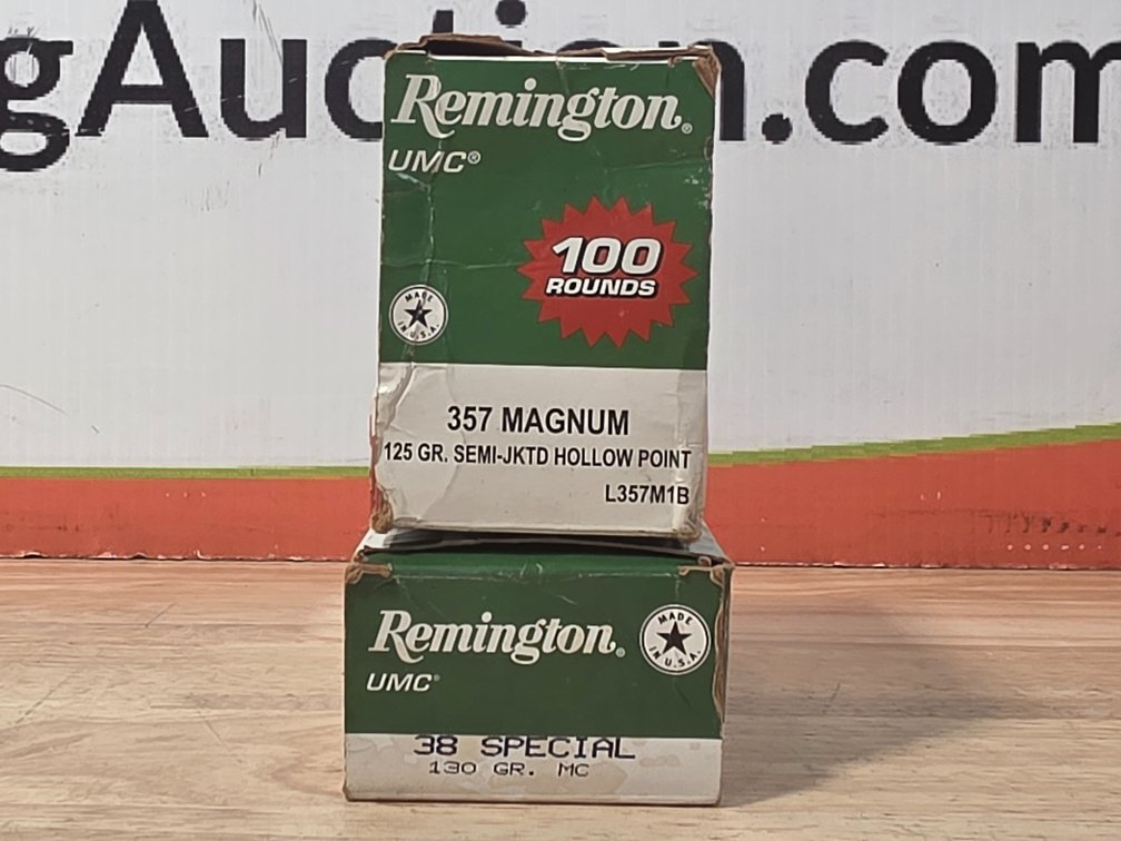 Remington .357 Magnum 125Gr JHP (50) +/- Rounds - Remington UMC 38 Special 130Gr MC (1) Box of 50