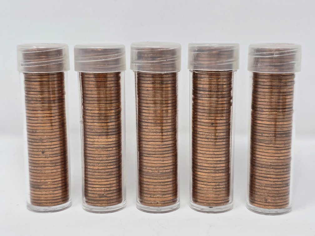 (5) Rolls of 1974 BU Pennies - 5 Rolls Included