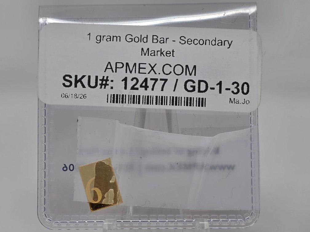 1 Gram Pure Gold .9999  APMEX Certified