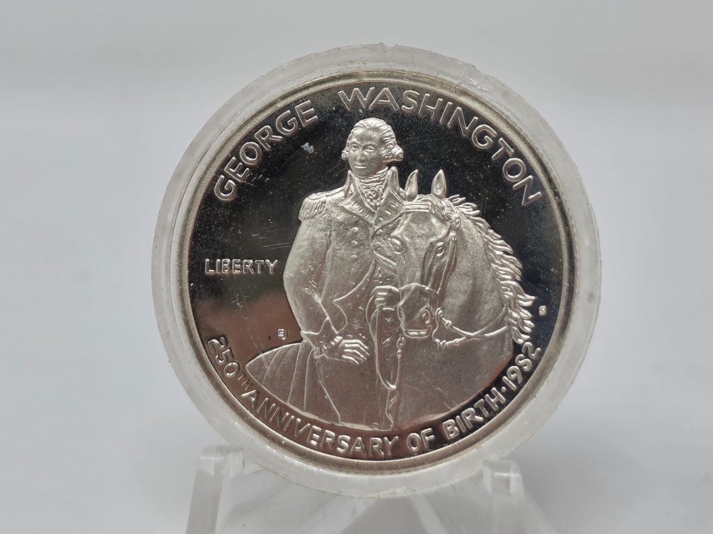 George Washington 250th Anniversary of Birth Silver Proof Half Dollar w/ Capsule
