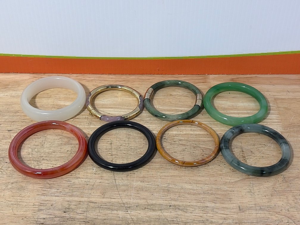 Stone and Metal Bangle Bracelets