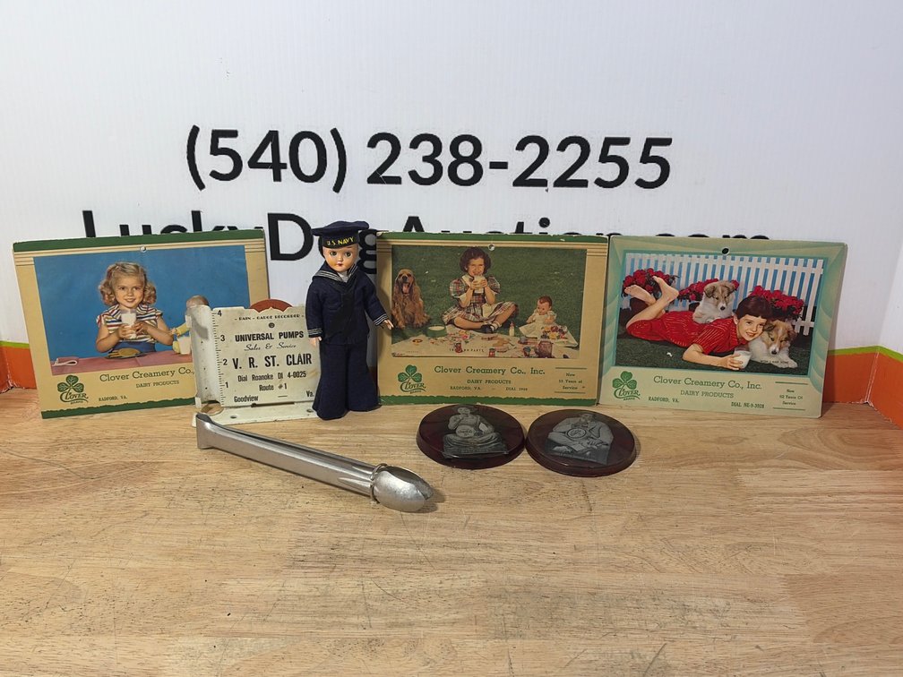 Advertising Cards, Rain Gauge Recorder, Doll, and More