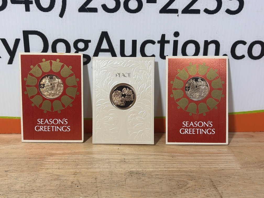 Holiday Greeting Cards with Inset Commemorative Medallions