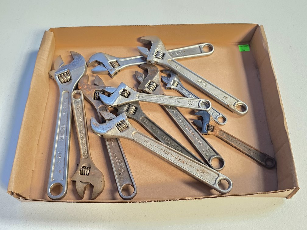 Assorted US Made Adjustable Wrenches