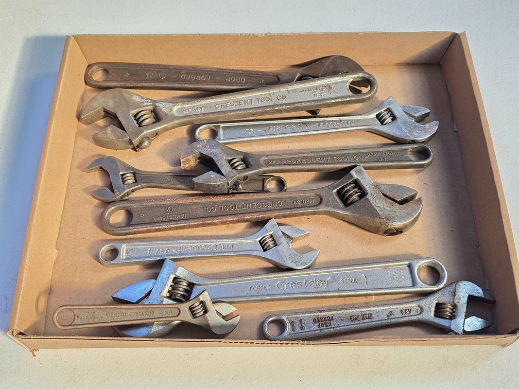 Assorted USA Made Adjustable Wrenches - 1 Flat Included