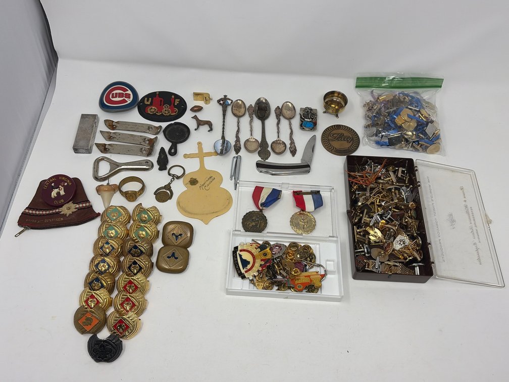 Scout Neckerchief Slides, Medals, Cufflinks, and Spoons