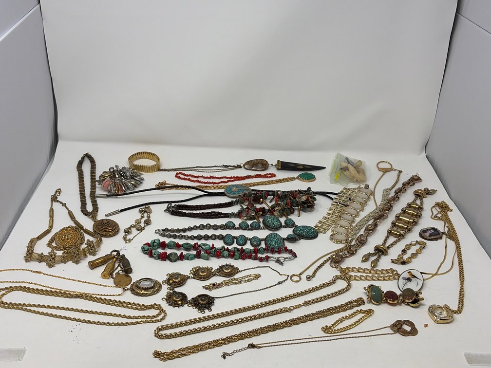 Costume Jewelry Necklaces, Bracelets, Brooches, and Charms