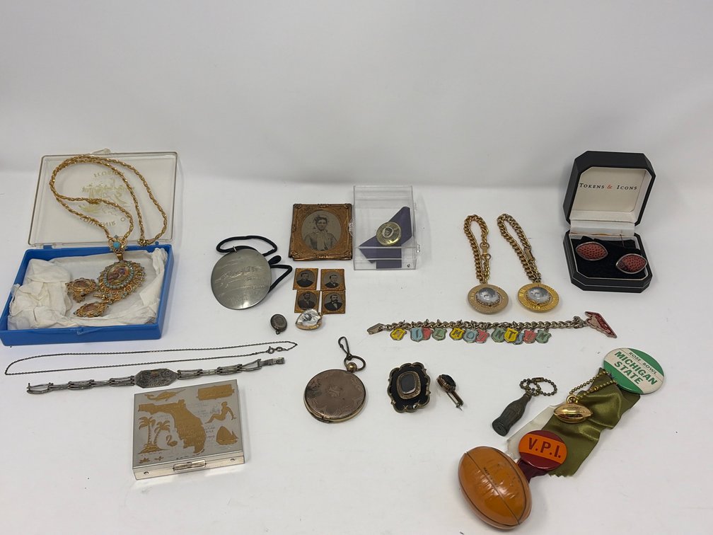 Jewelry, Miniature Portraits, Cufflinks, and Souvenirs