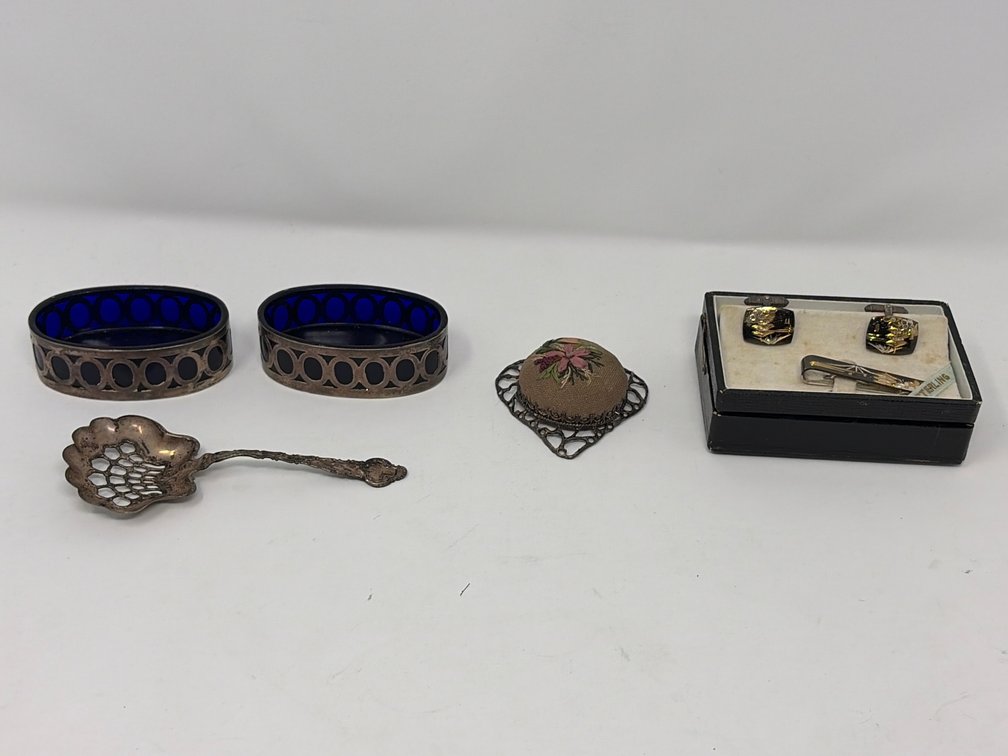 Sterling Silver Open Salts, Damascene Jewelry Set, and More