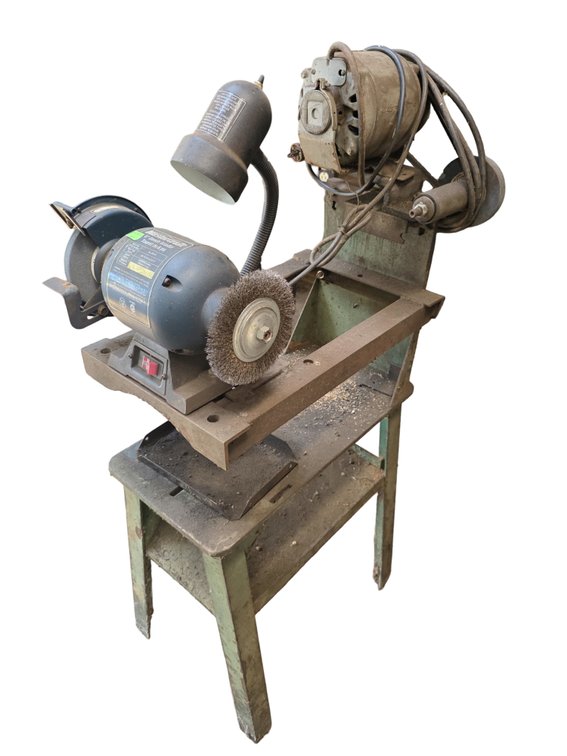 Mastercraft 6" Bench Grinder w/ Heavy Duty Metal Stand - Measures 50" Tall x 26" Deep x 13" Wide