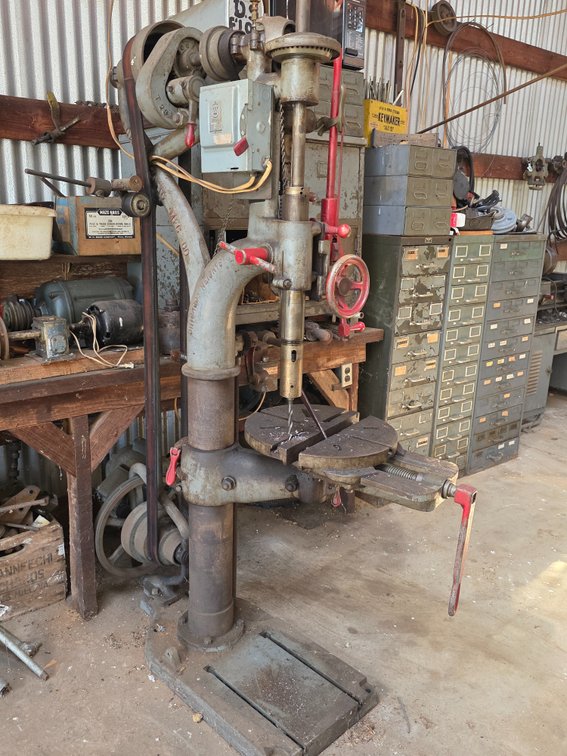 Canedy-Otto Mfg Co Belt-Driven Drill Press - Worked When Tested - Measures 79" Tall