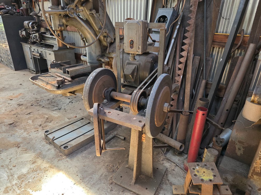 Belt-Driven Pedestal Grinder w/ Heavy-Duty Stand - Measures 55" Tall