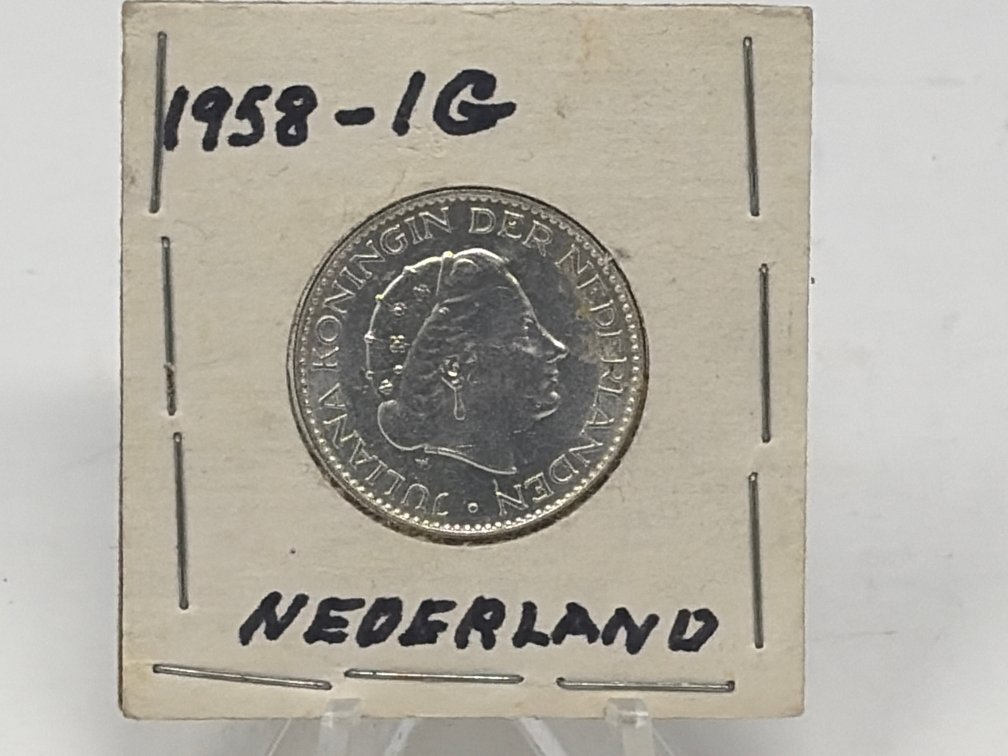 1958 Netherlands 1 Gulden Coin