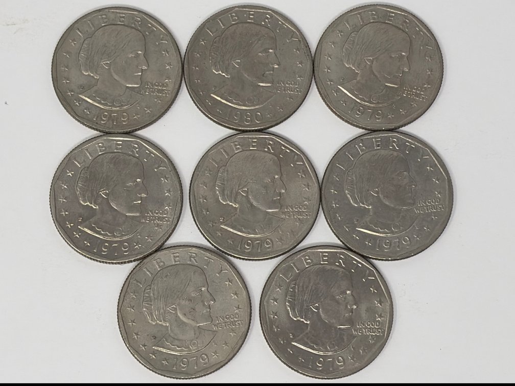 Susan B. Anthony One Dollar Coins (8)