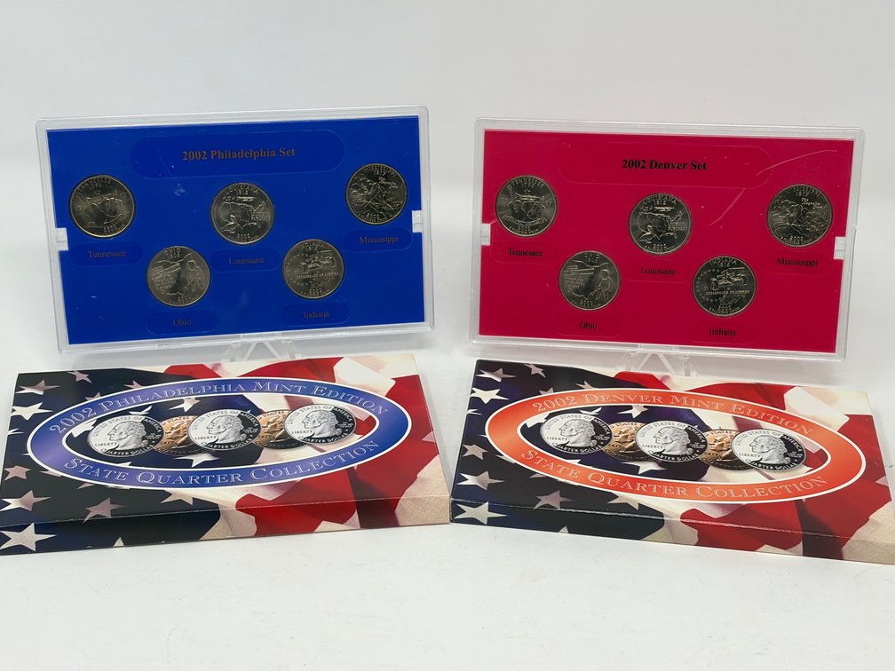 2002 Philadelphia and Denver Mint 50 State Quarters Sets (2)