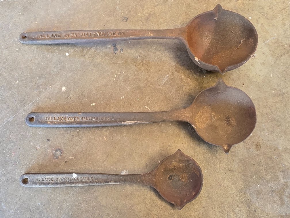 (3) Cast Iron Ladels