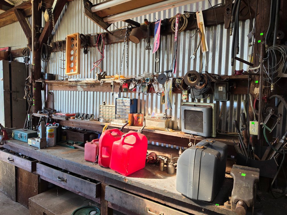Wall Contents Lot 2 - Bench Vises NOT Included  - Tools Hardware and More
