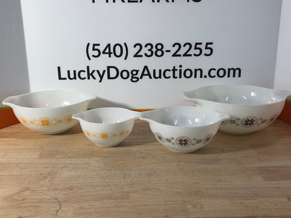 Pyrex White Opal Cinderella Mixing Bowls (4)
