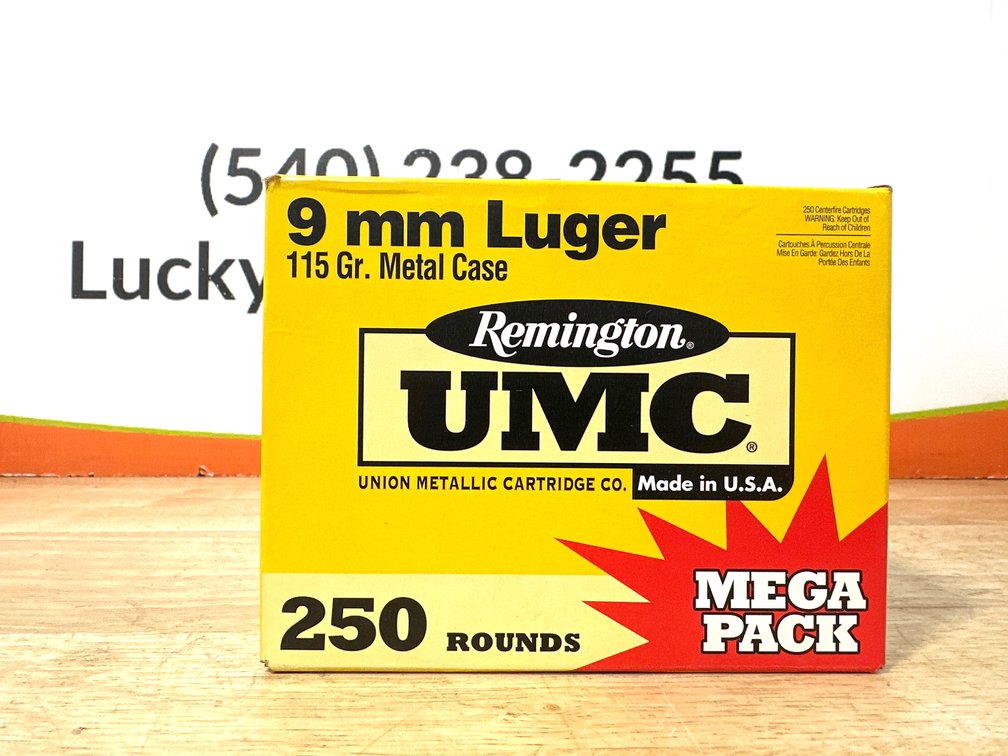 Remington UMC L9MM3A 9 mm Luger 115 Gr. Ammunition, 250 Rounds
