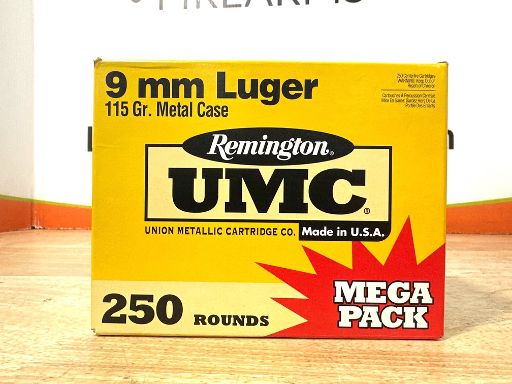 Remington UMC L9MM3A 9 mm Luger 115 Gr. Ammunition, 250 Rounds