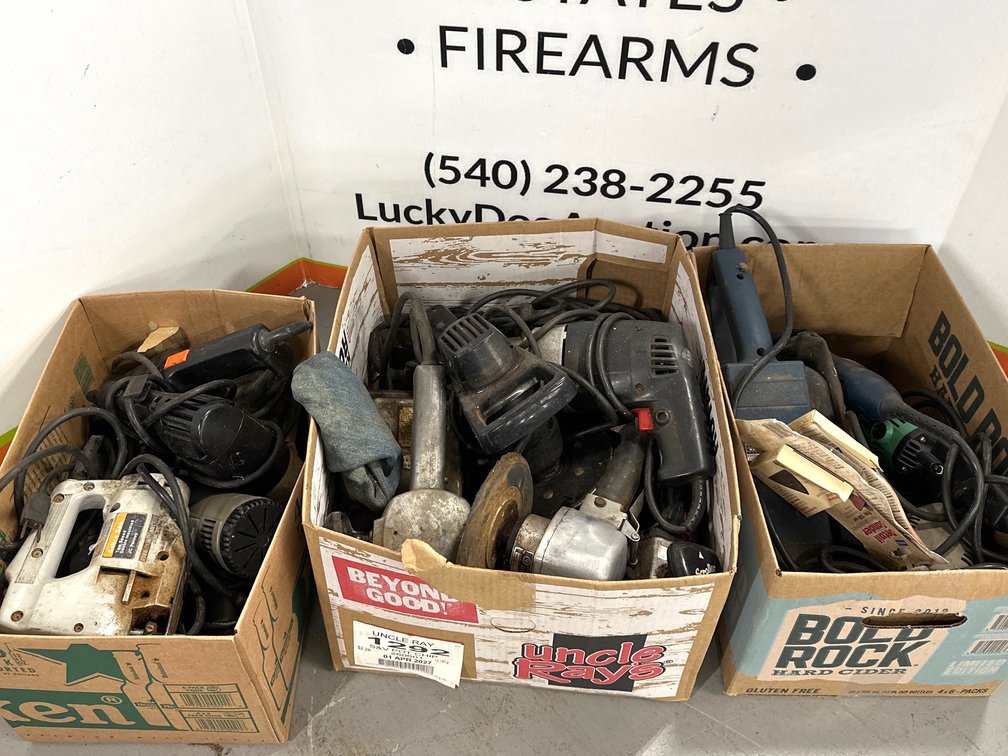 Corded Electric Power Tools, Sabre Saw, Drills, and Sanders