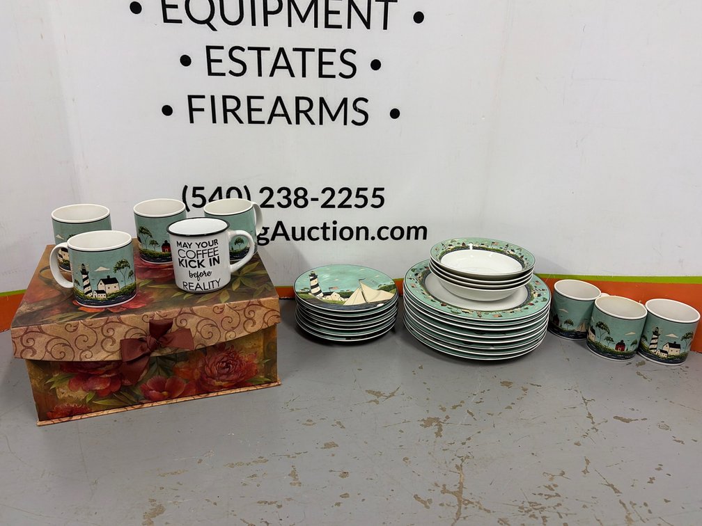 Coastal Lighthouse Dinnerware, Novelty Mug, and Decorative Box