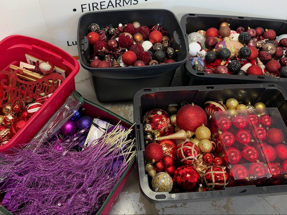 Christmas Ornaments, Holiday Decor, and Storage Totes