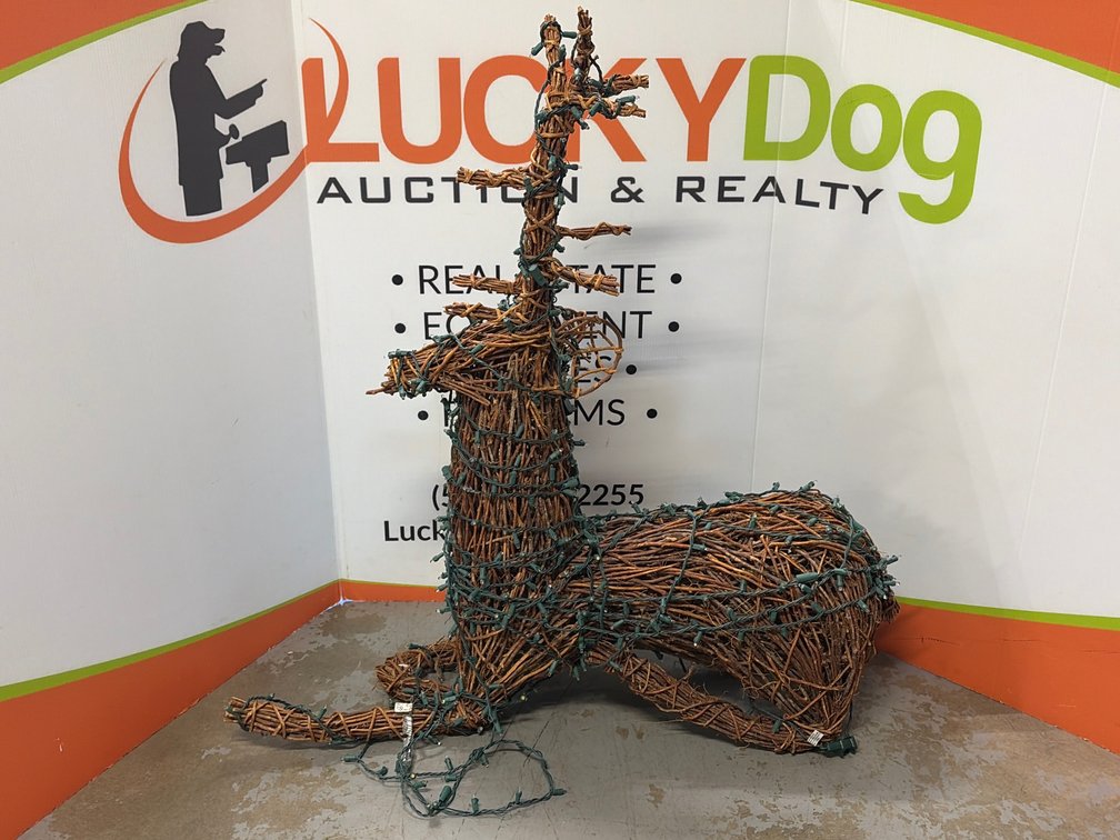 Lighted Grapevine Reclining Deer Sculpture