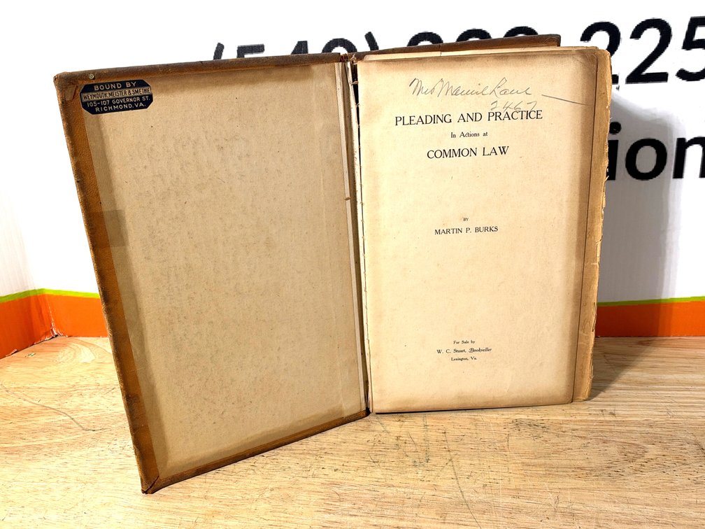 Carter Lee Owned 1912 Law Book