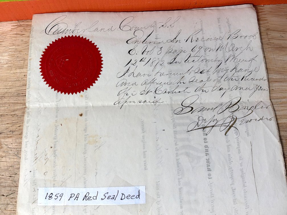 1859 PA Red Seal Deed