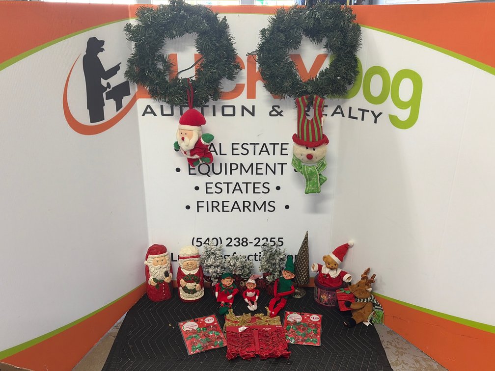 Christmas Decor with Wreaths, Figurines, Plush, and Bows