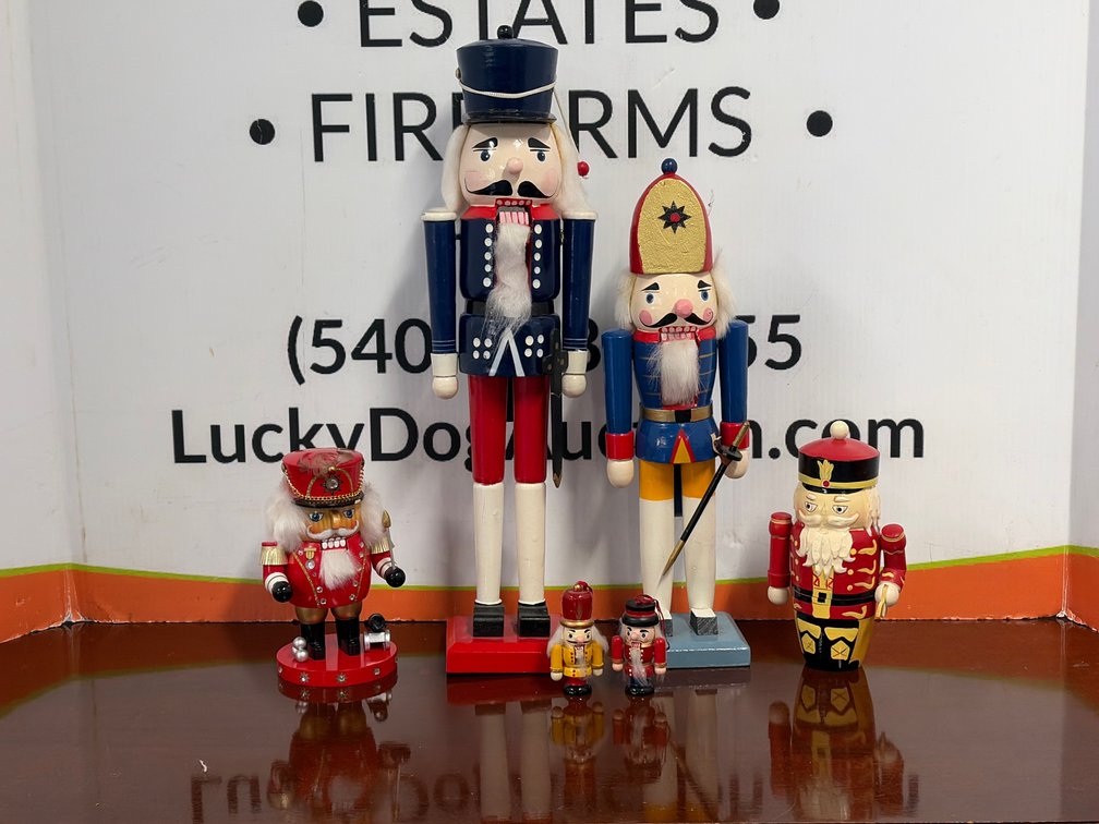 Painted Wooden Soldier Nutcrackers and Ornaments