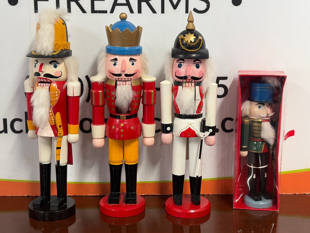 Four Painted Wooden Nutcracker Figurines