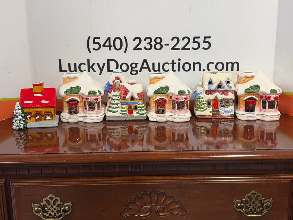 Ceramic Christmas Village Miniature Buildings