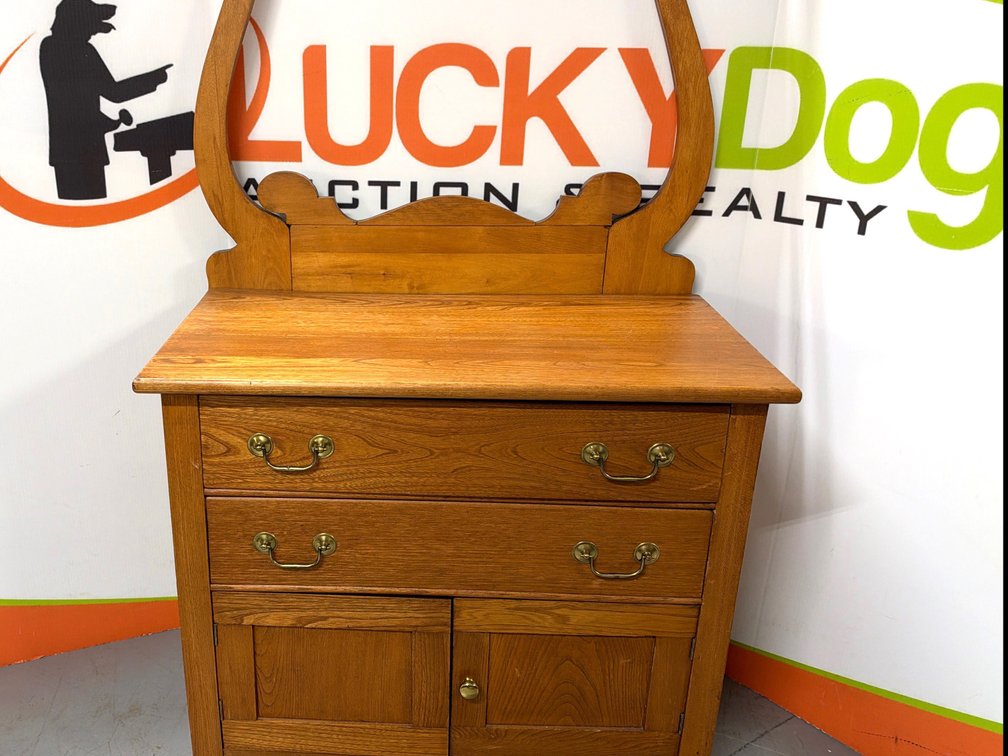 Antique Oak Washstand - 30” Length 27” Height of Base