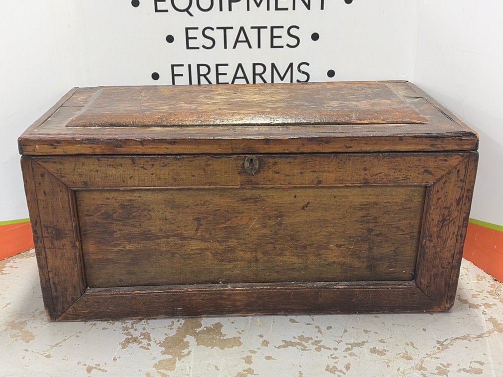 Paneled Wood Storage Chest with Interior Tray-18”W x33”L x 15”T