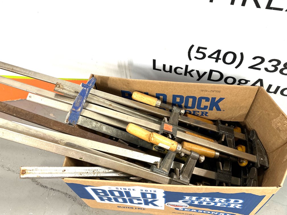 Steel F-Style Bar Clamps with Wooden Handles