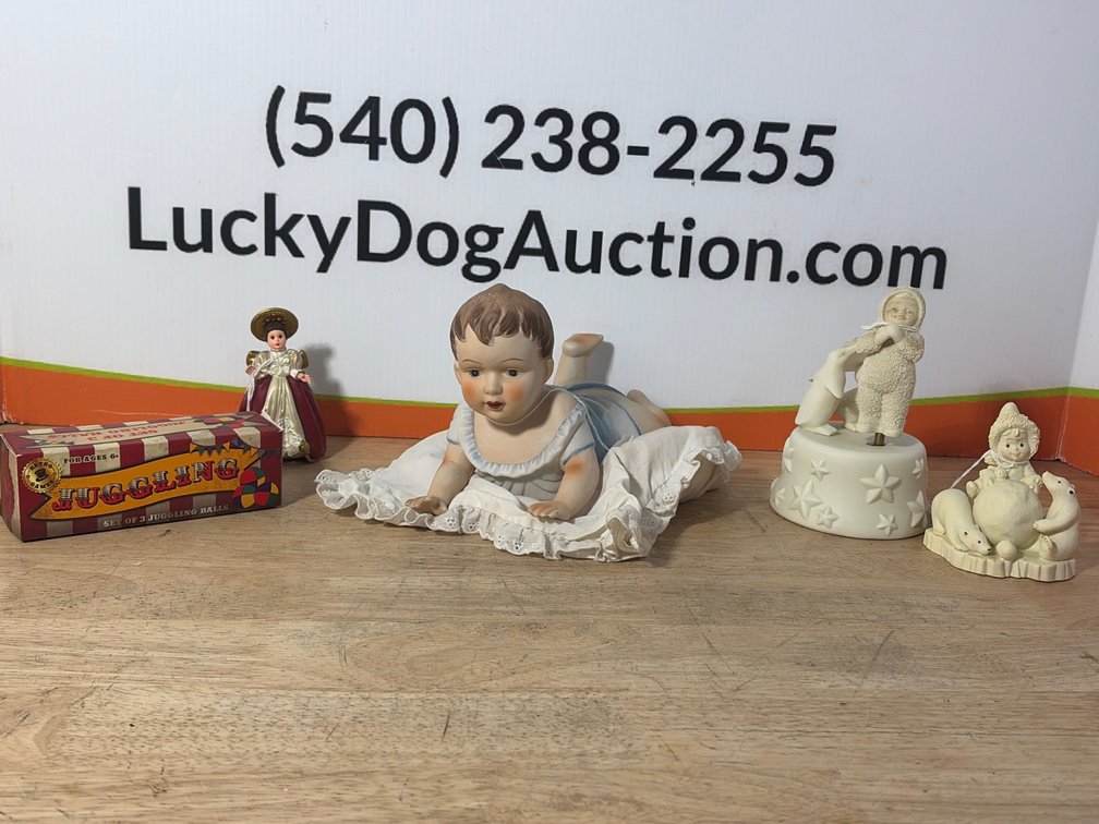 Porcelain and Bisque Figurines, and Juggling Set