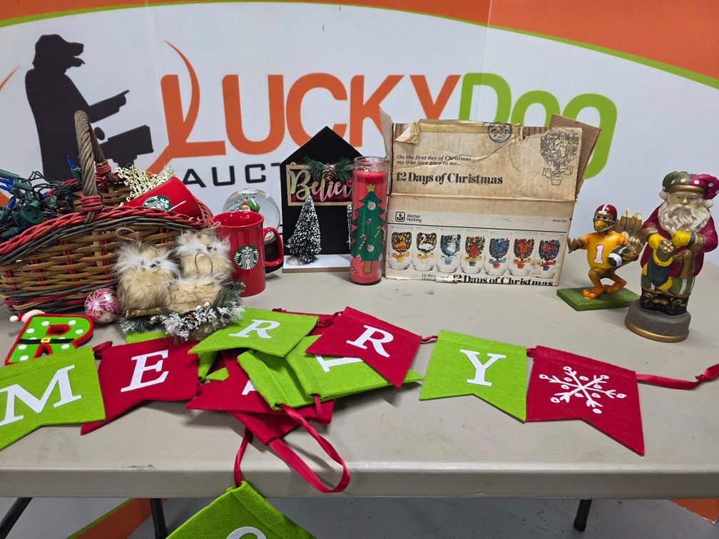 Anchor Hocking 12 Days of Christmas - Merry Christmas Felt Canvas - Hokie Bird - Ornaments - Starbucks Mugs