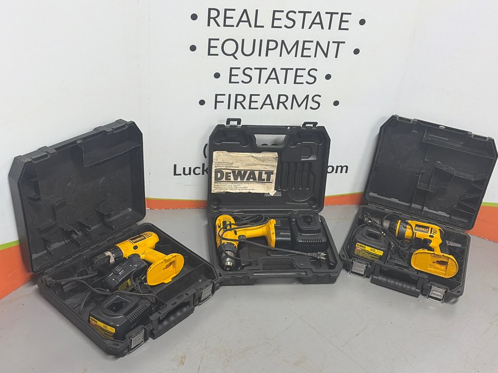 DeWalt Cordless Drill Kits with Chargers and Hard Cases