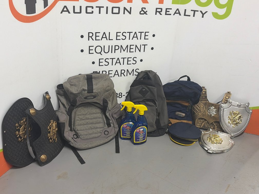 (3) Backpacks, (2)Costume Armor, Visor Cap, and (2)Wallpaper Remover
