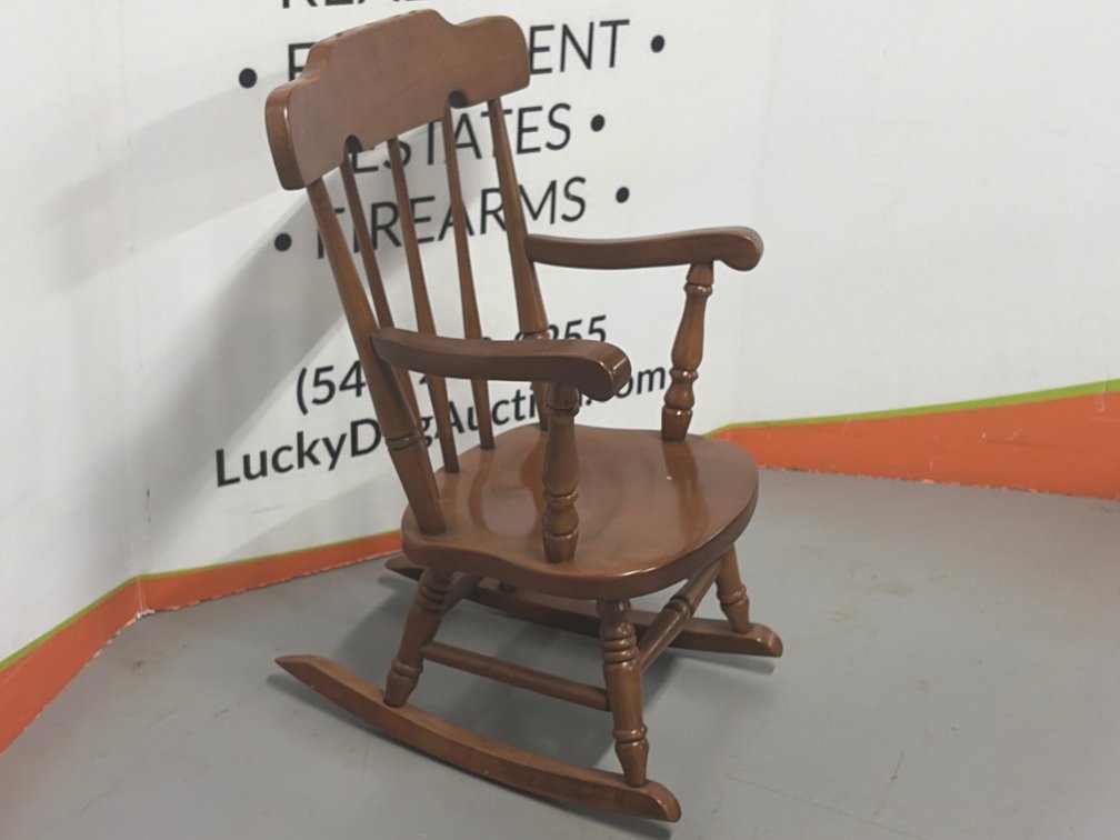 Wood Spindle-Back Rocking Chair