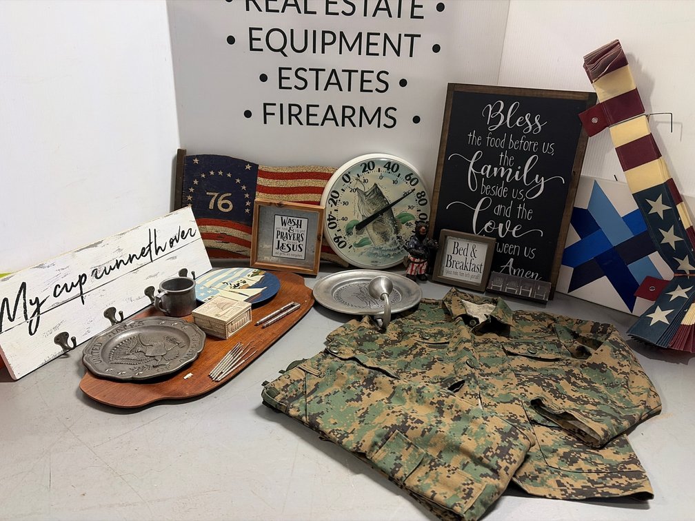 Americana Decor, Pewter Ware, Camouflage Uniform, and More